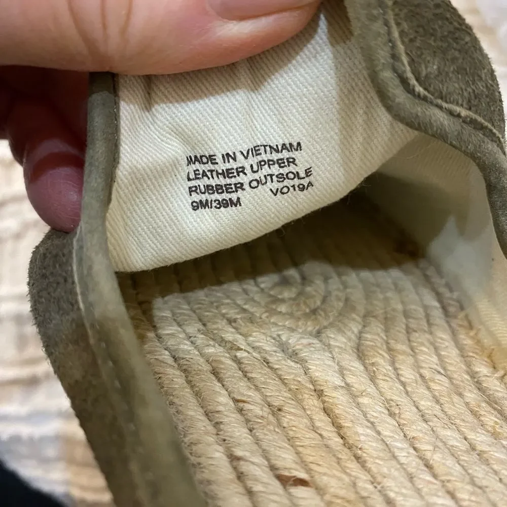 Michael Kors Hastings Olive Espadrille Slide Suede Women Size 9